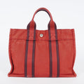 Authentic Hermes Fourre Tout PM Bordeaux Red Canvas Small Tote 04A07825007