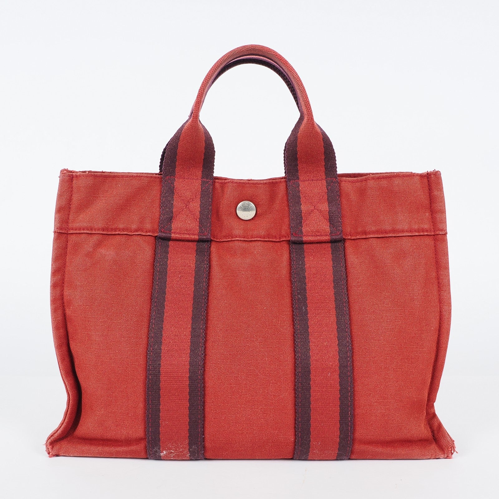 Authentic Hermes Fourre Tout PM Bordeaux Red Canvas Small Tote 04A07825007