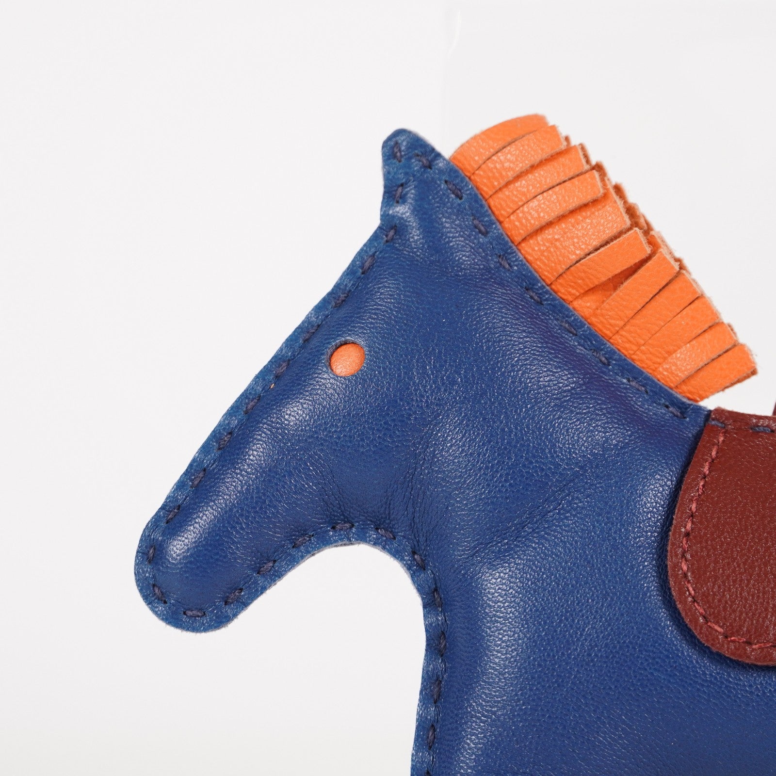 AUTH HERMES RODEO BAG CHARM BLUE AZTEC BLEU ELECTRIQUE FAUVE 05E183410029