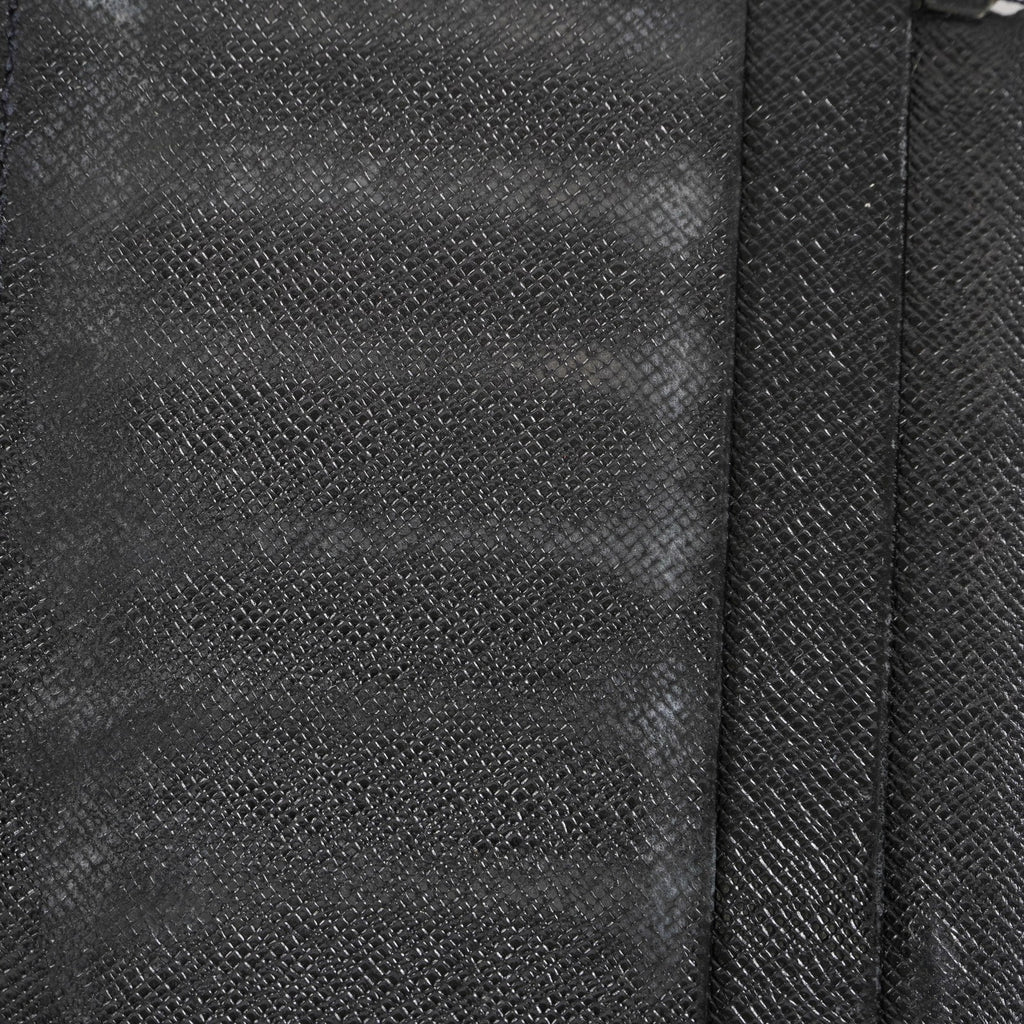 Louis Vuitton LV Long Wallet Portefeuille Brazza M63382 Black Epi Auth XY214