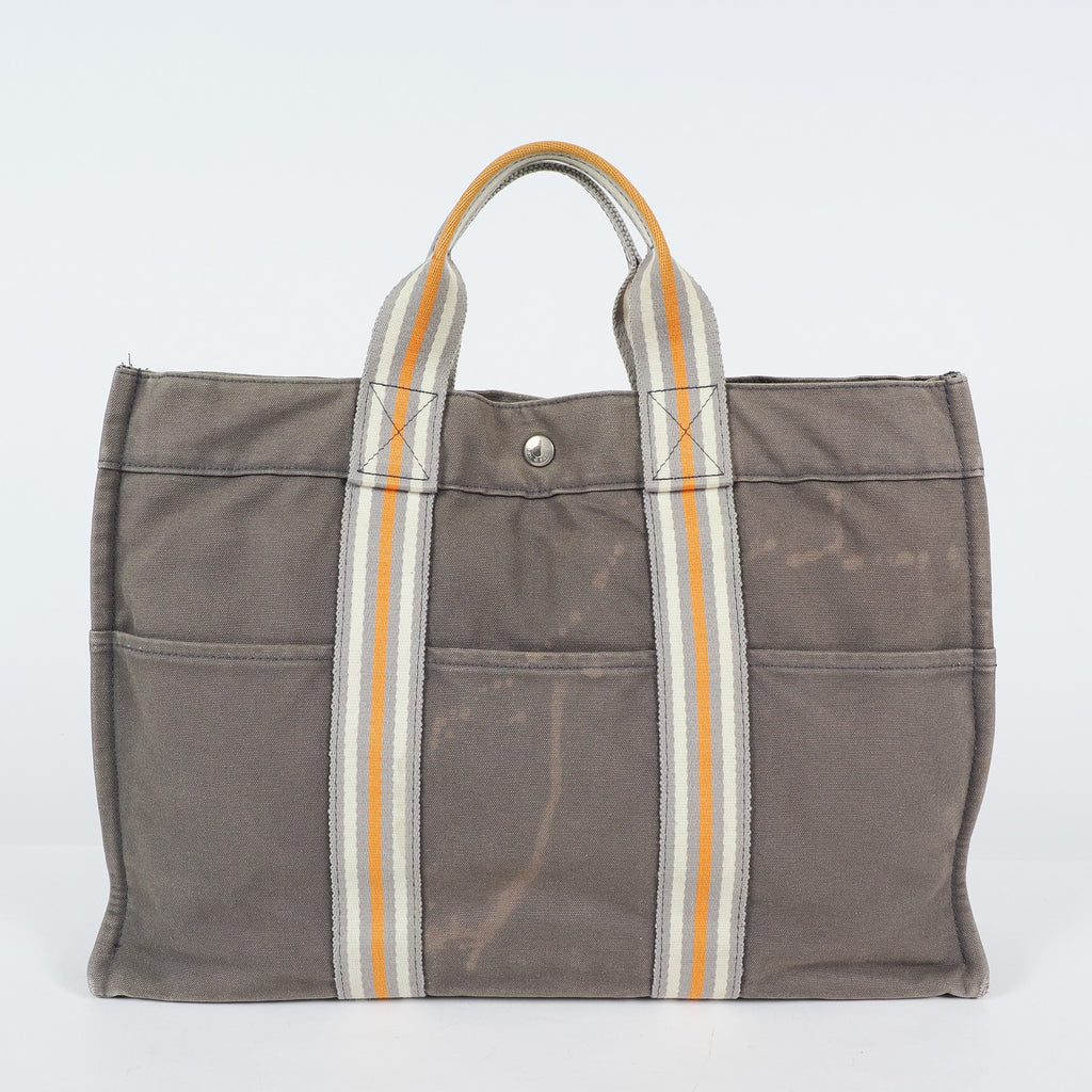 HERMES Fourre Tout Tote PM - Gray Cream Orange Canvas None Tote Bag 04A09825007