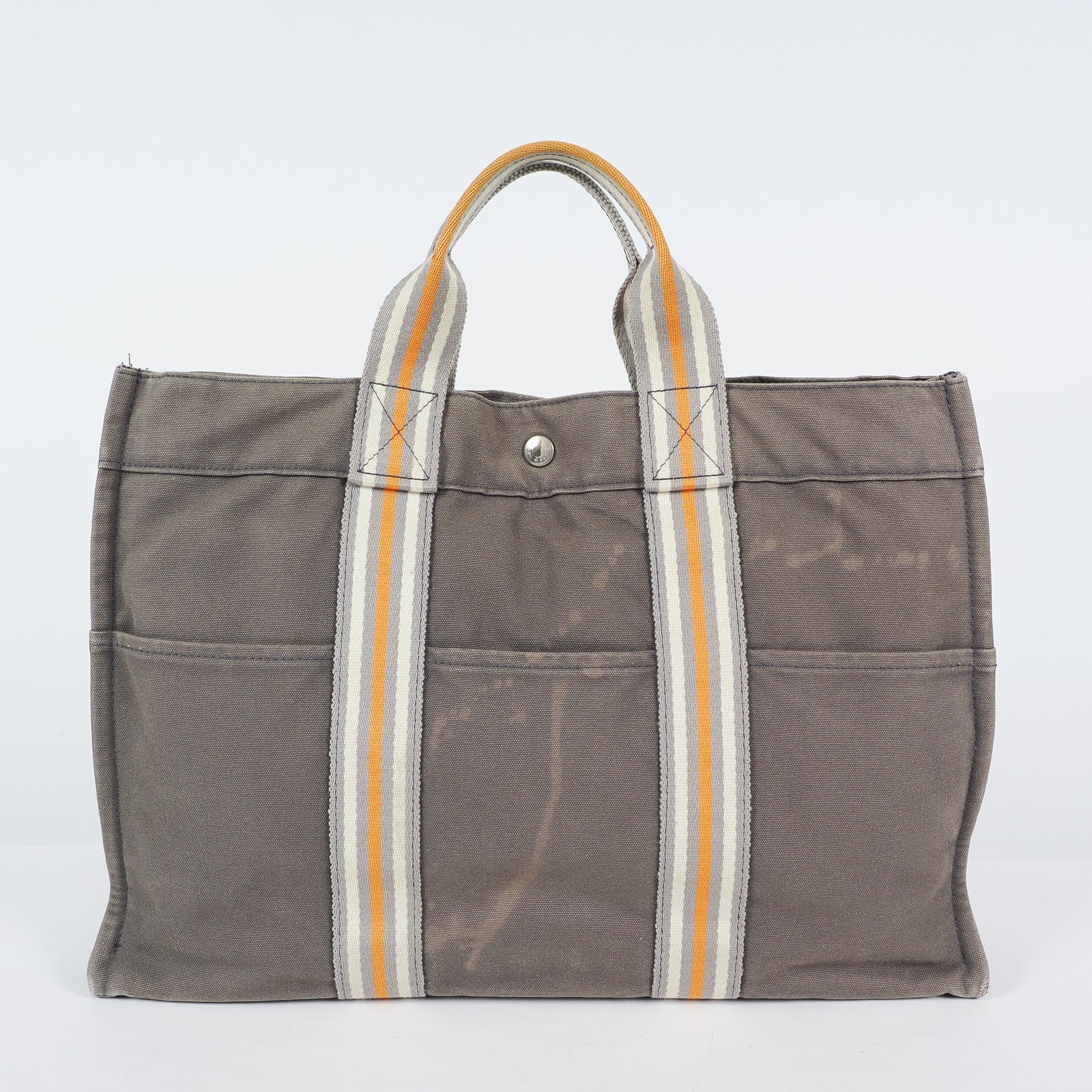 HERMES Fourre Tout Tote PM - Gray Cream Orange Canvas None Tote Bag 04A09825007