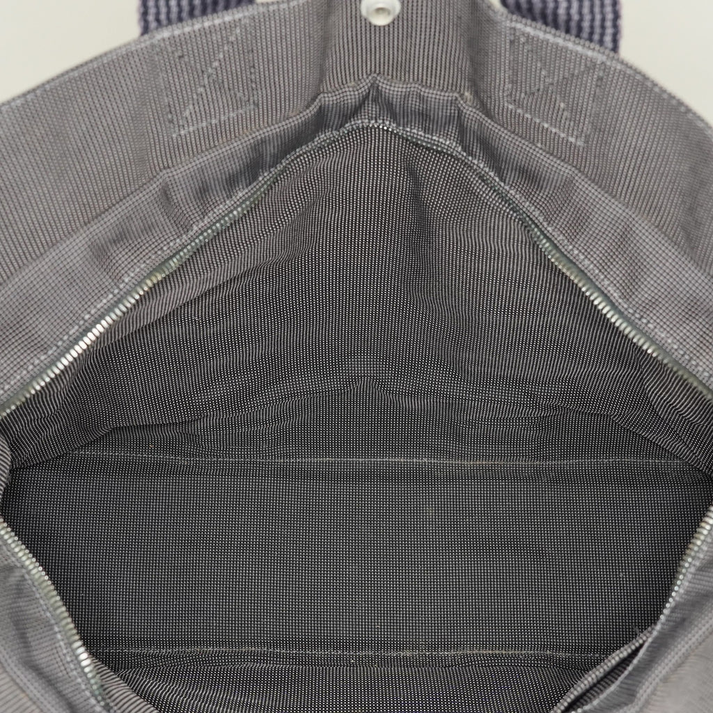 HERMES Herline MM Hand Tote Bag 100951M Nylon canvas Gray 05E461045016