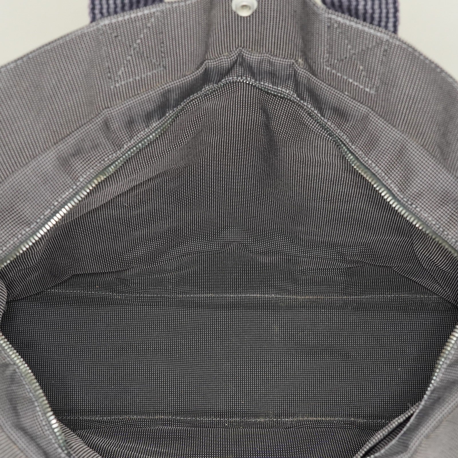 HERMES Herline MM Hand Tote Bag 100951M Nylon canvas Gray 05E461045016