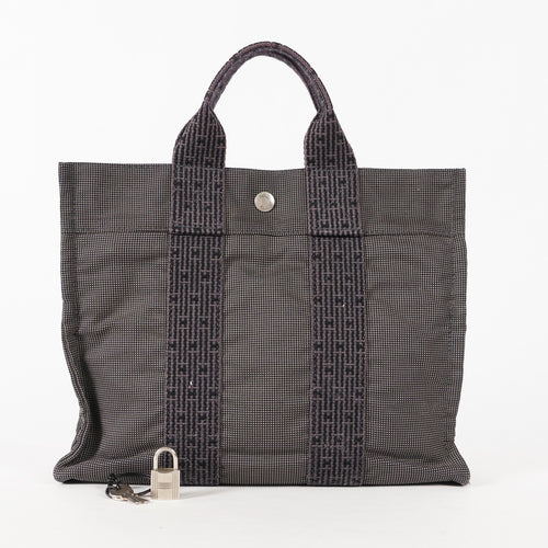 Auth Hermes Herline Canvas PM Gray Tote Bag  01E222310022