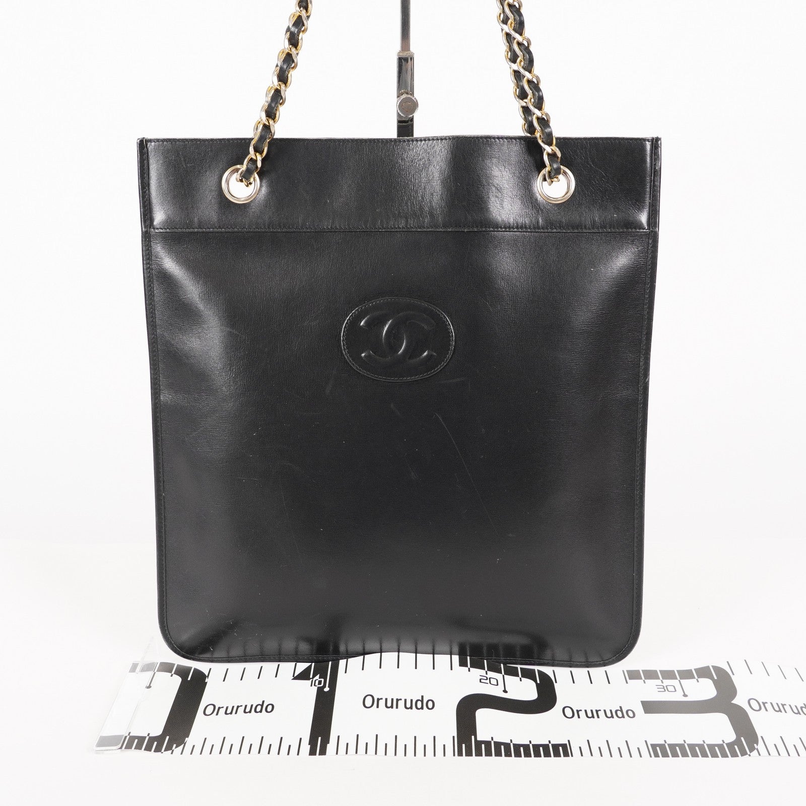CHANEL Vintage Quilted CC Logo Jersey Chain Flat Shoulder Tote Bag 05E216352529
