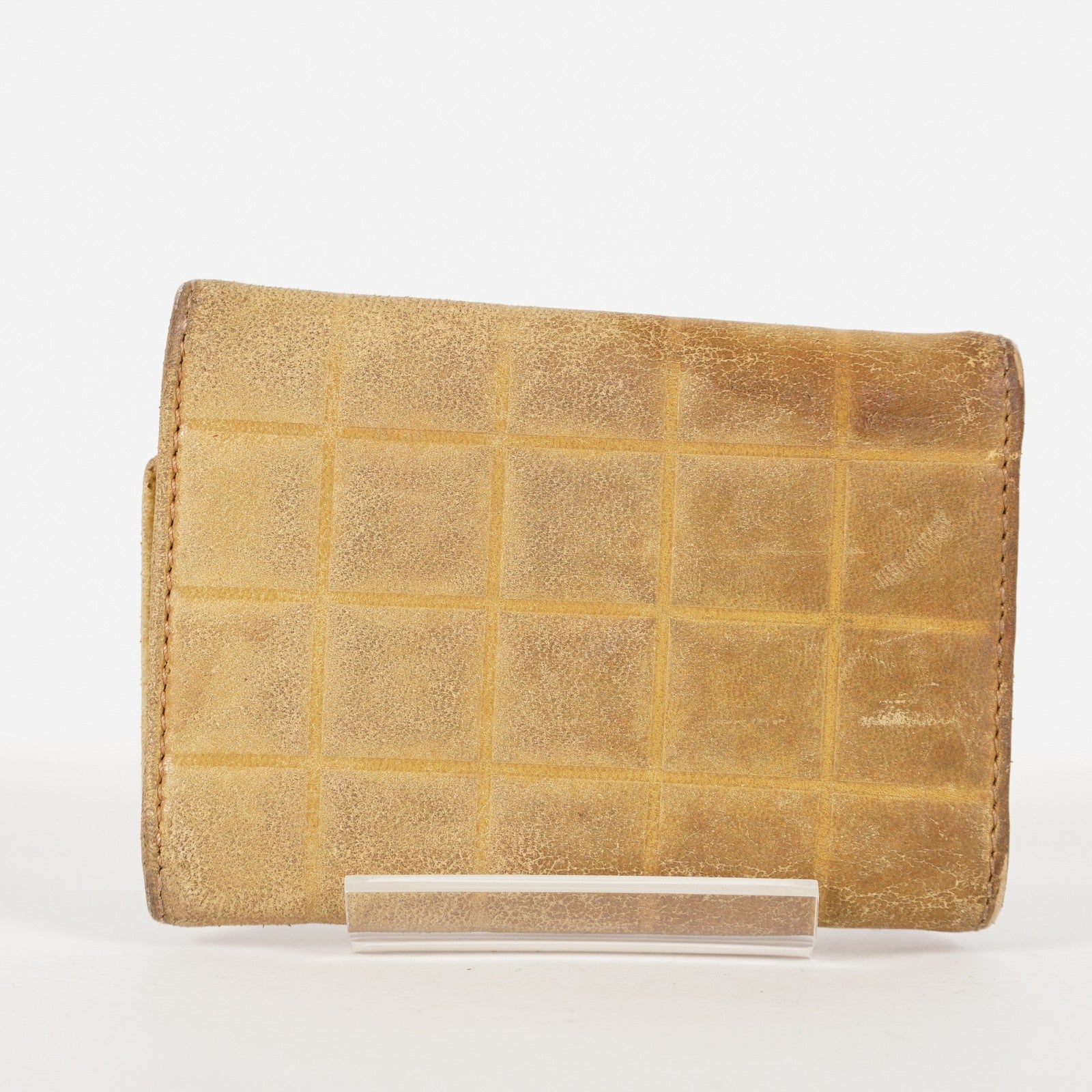 CHANEL Chocolate Bar Lambskin Camel Wallet XY199