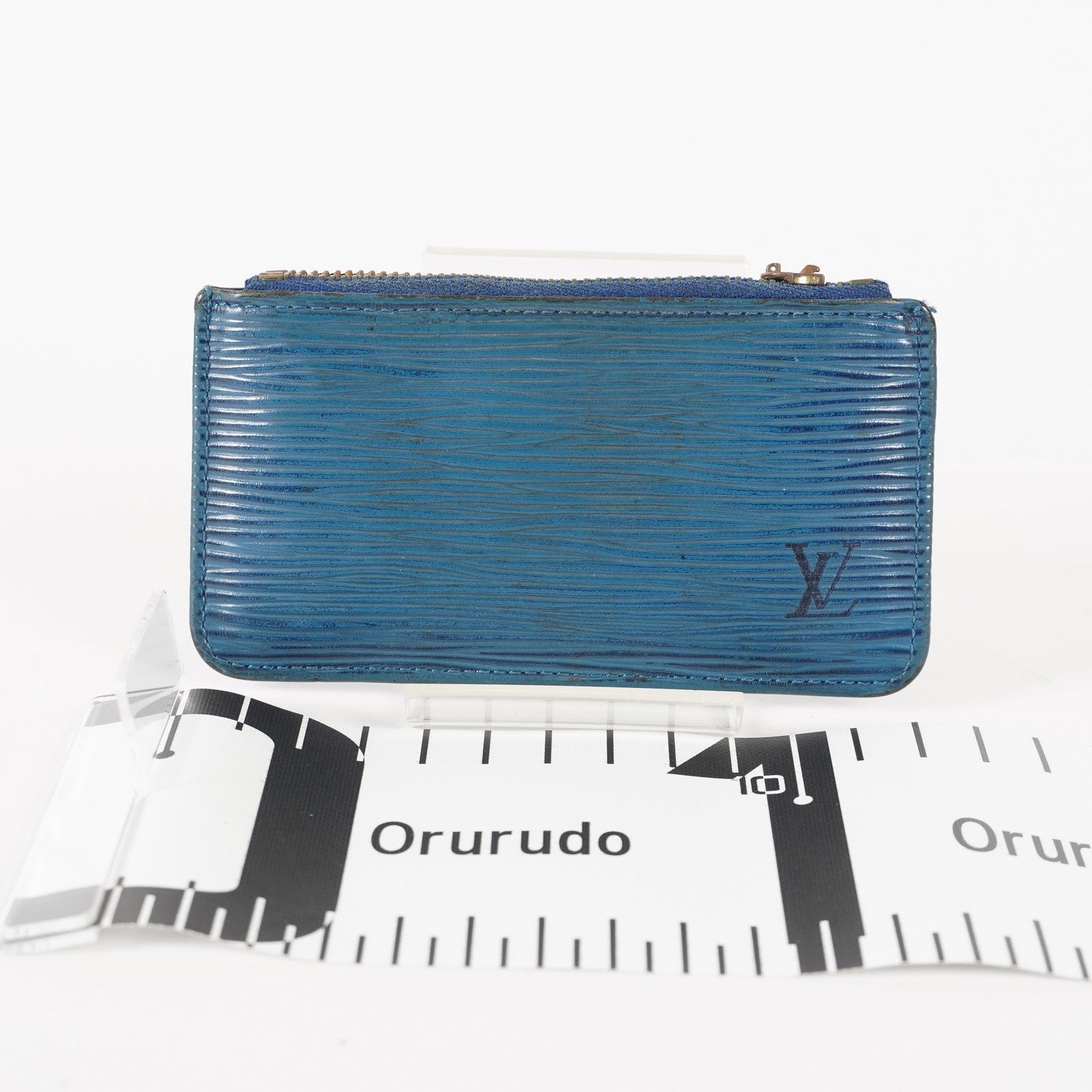 Louis Vuitton Epi De Poche Leather Pass Card Case Blue XY218
