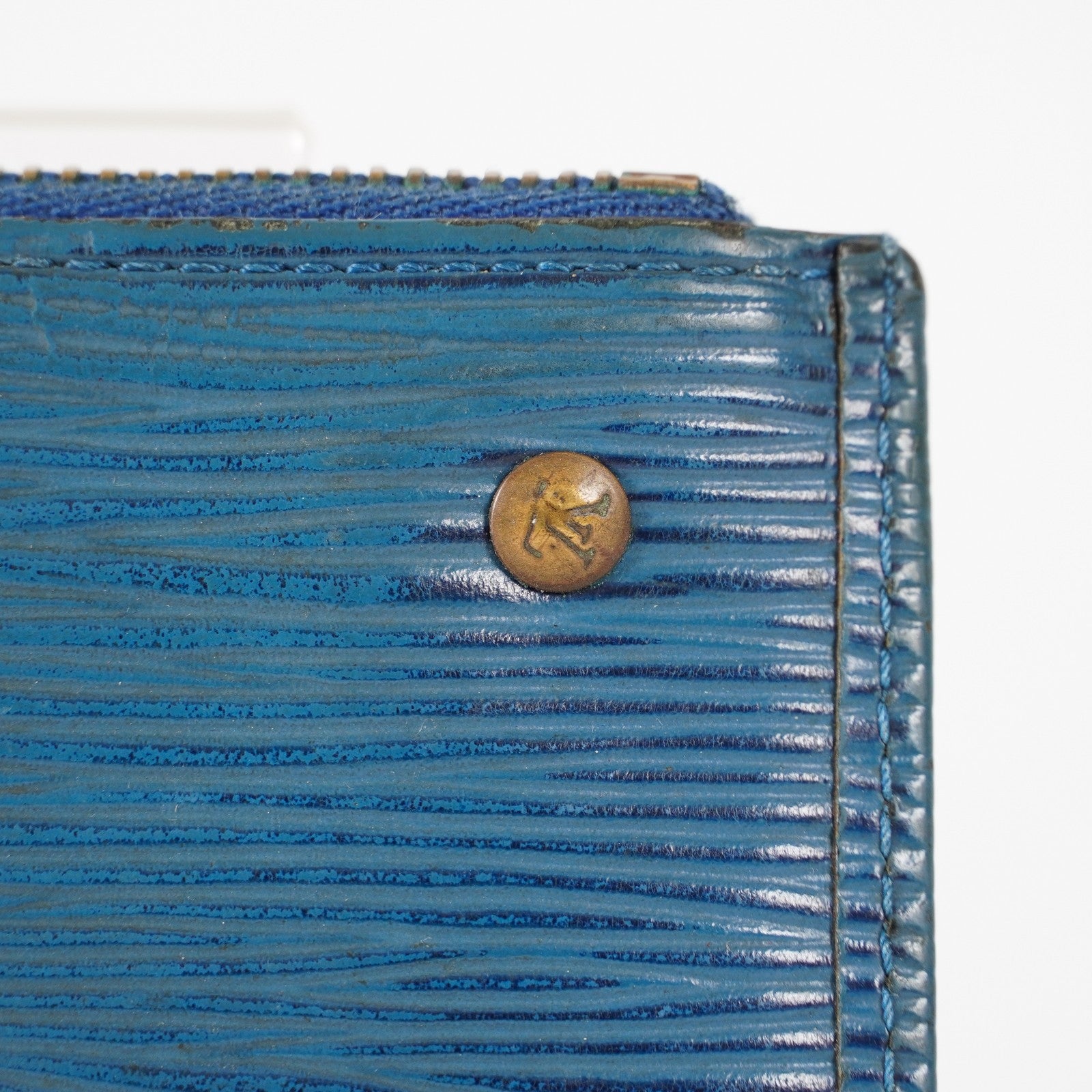 Louis Vuitton Epi De Poche Leather Pass Card Case Blue XY218