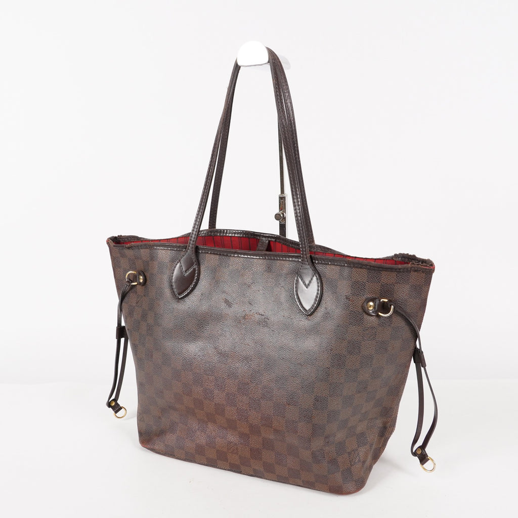 Louis Vuitton Neverfull MM Damier Ebene Red Interior Tote 05E053410016