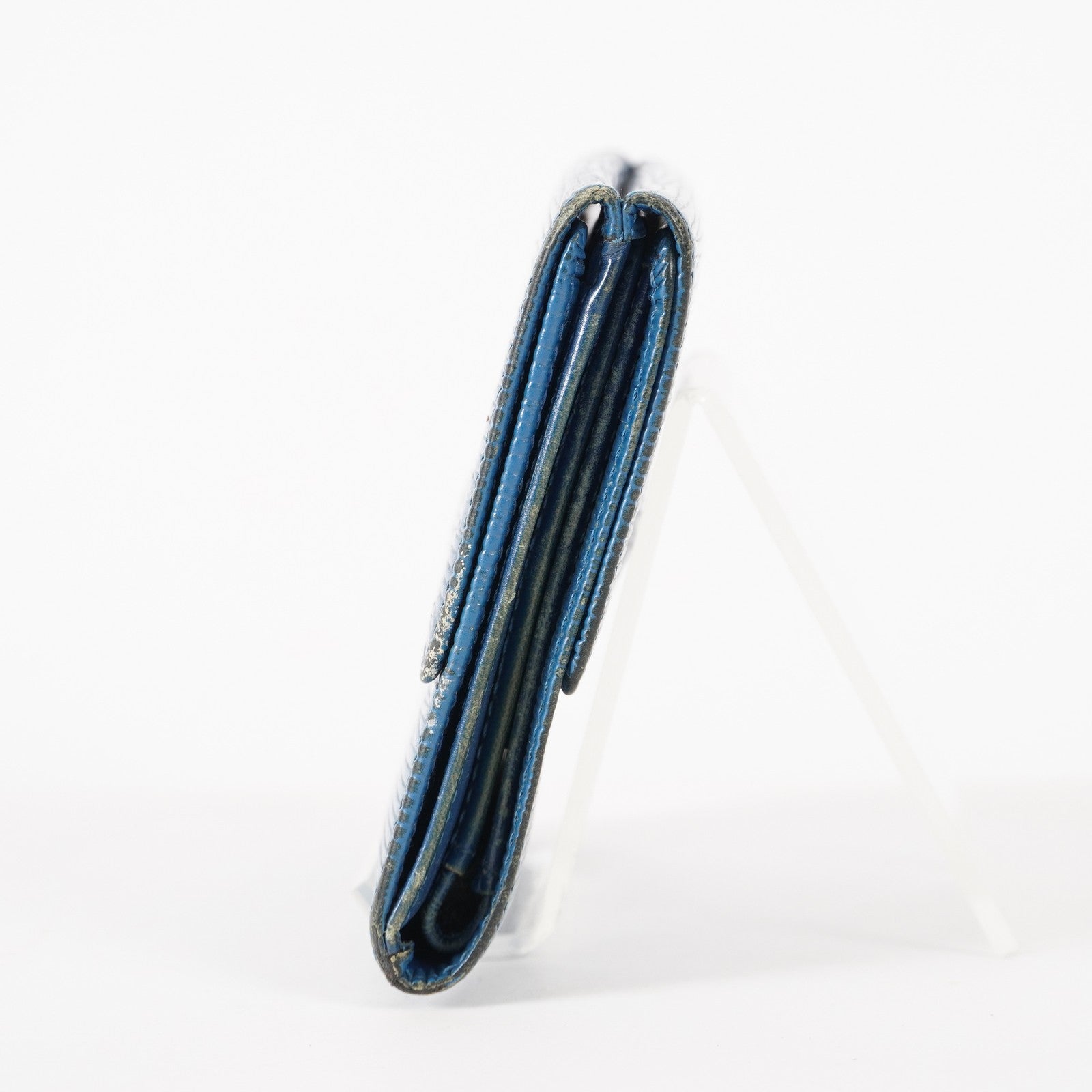 Louis Vuitton Blue Epi Leather Elise Compact Wallet  XY215