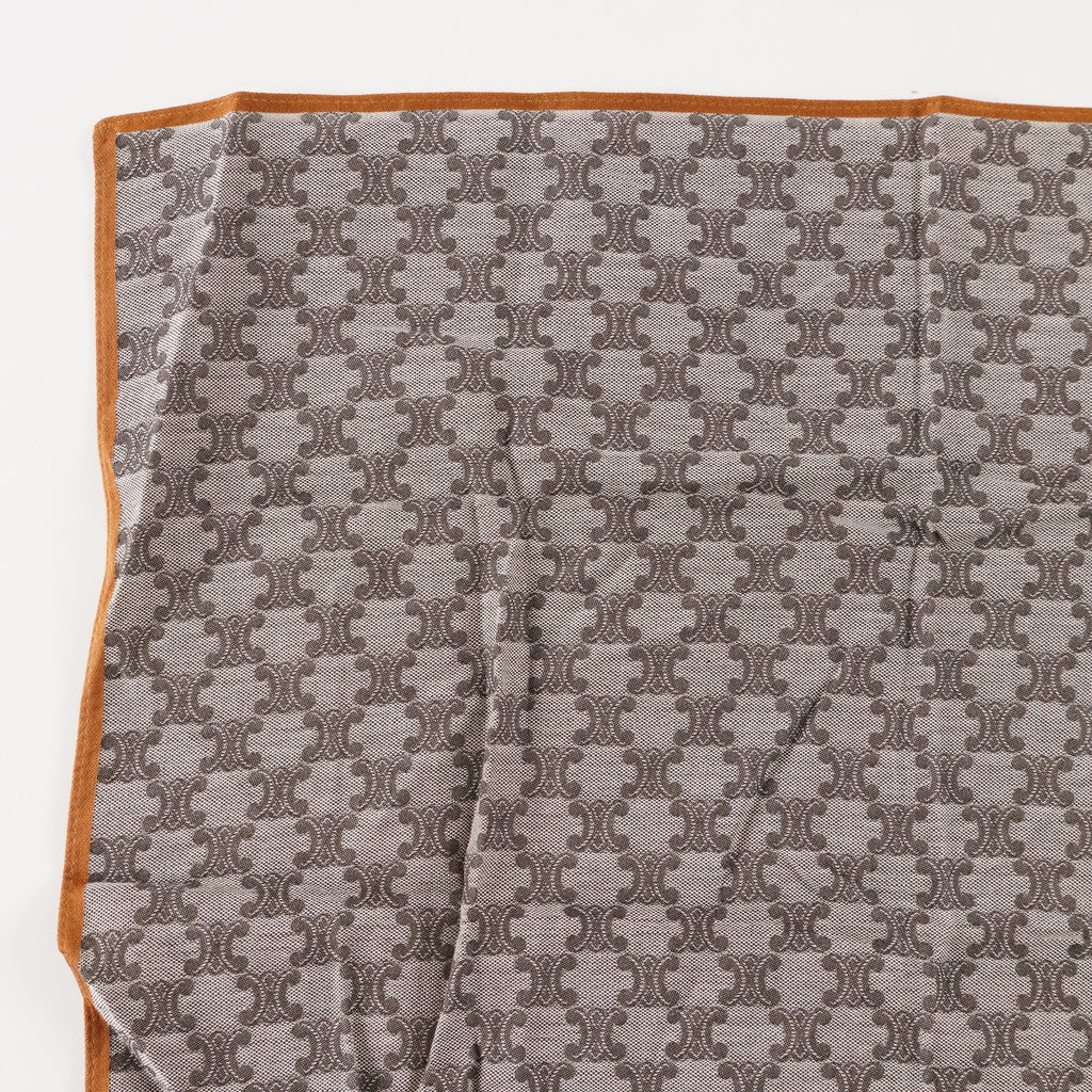 CELINE Logo Cotton Scarf Scarves Pocket Square XY206
