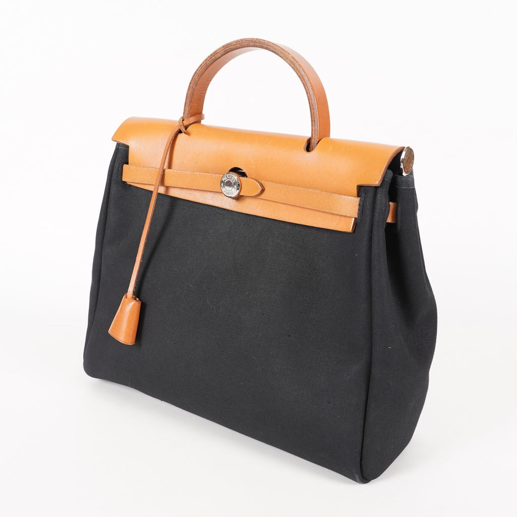 Hermes Herbag Toile and Leather PM 05E095720029
