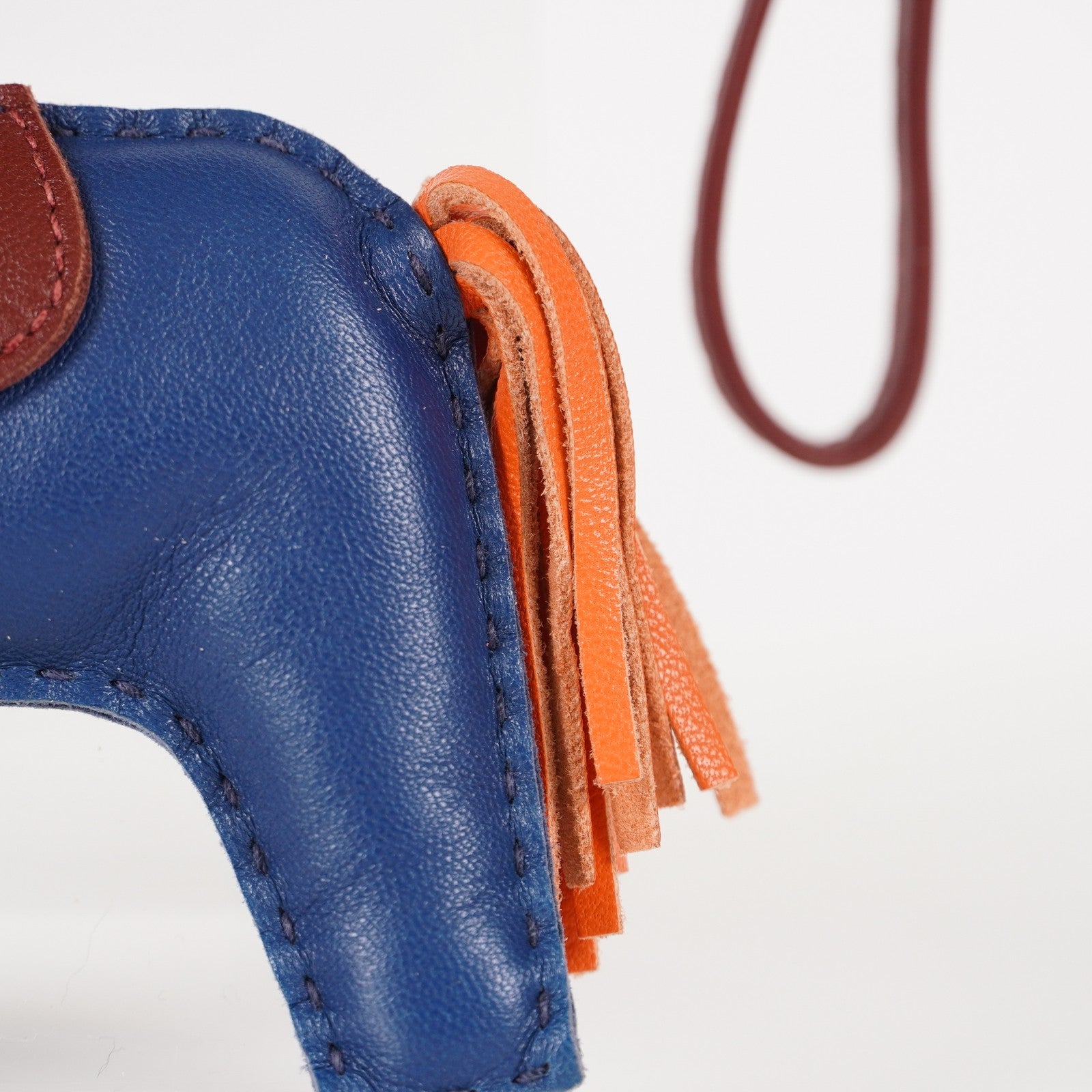 AUTH HERMES RODEO BAG CHARM BLUE AZTEC BLEU ELECTRIQUE FAUVE 05E183410029