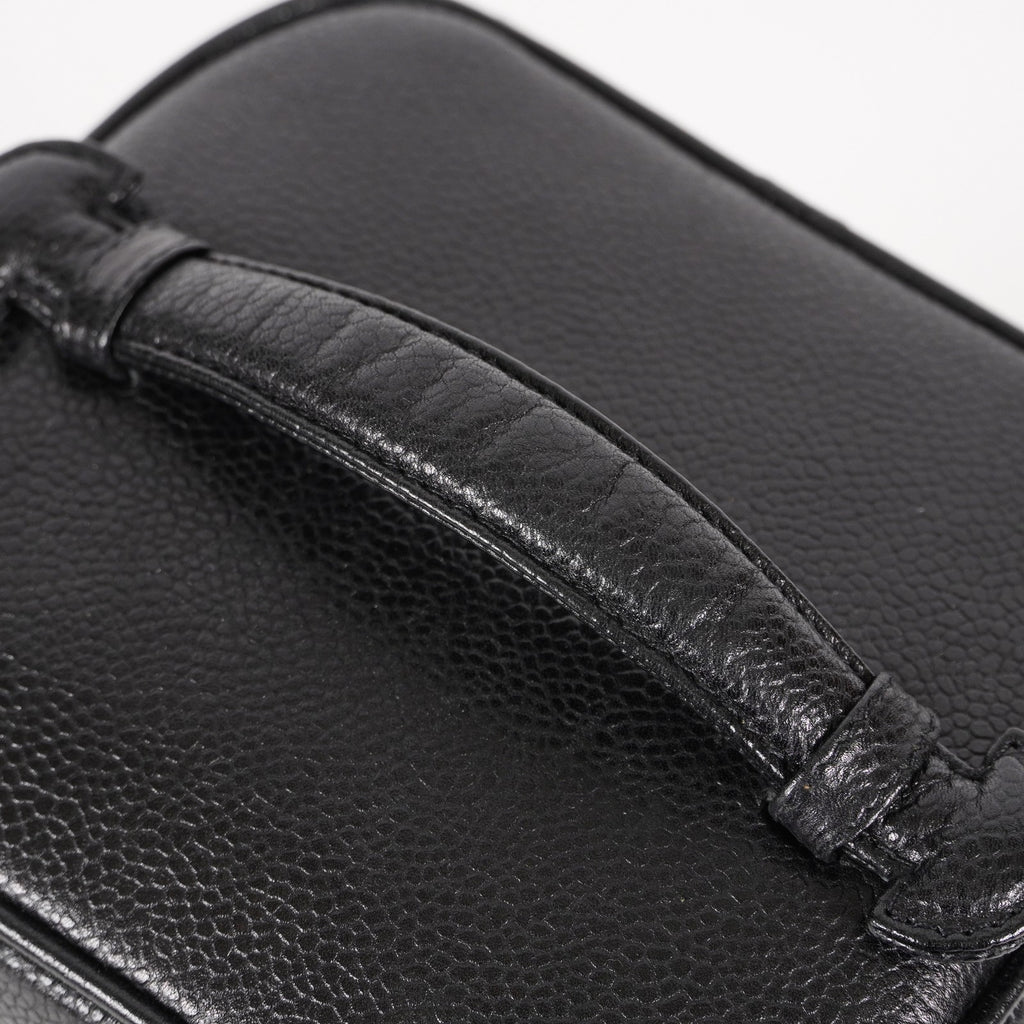 Chanel Vanity Cosmetic Case Black Caviar Leather Bag 05E597040016
