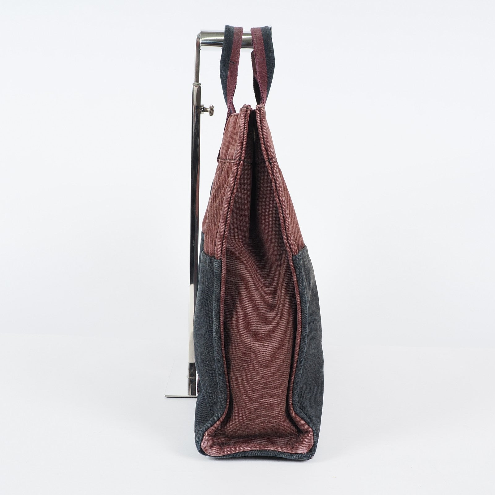 HERMÈS Paris Fourre Tout MM Black Red Cotton Canvas Tote Hand Bag 04A05825007