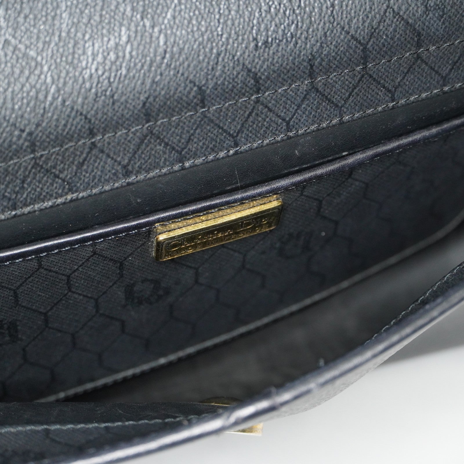 Christian Dior Vintage Leather Shoulder Bag Black Classic Handbag XY230