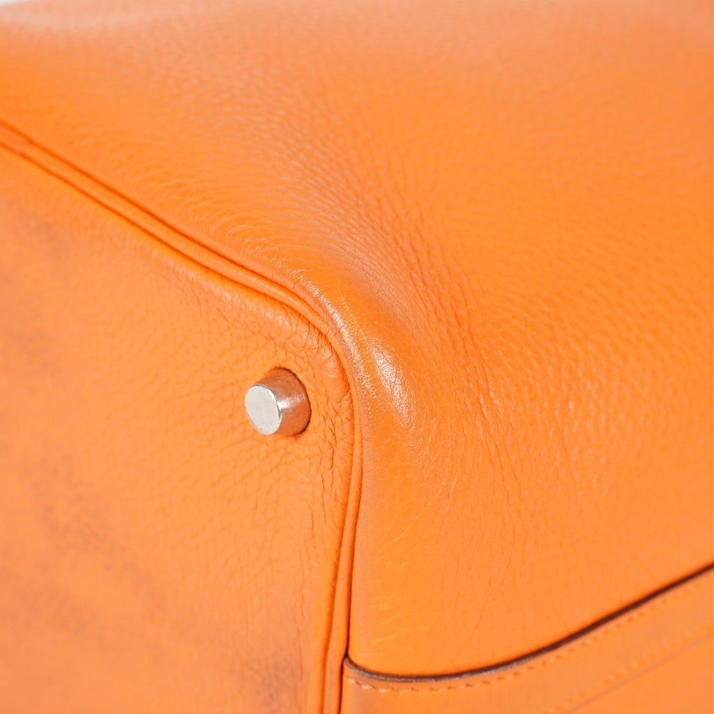 HERMES Picotin PM 18 Taurillon Clemence Orange Handbag Bag 05E0119250016