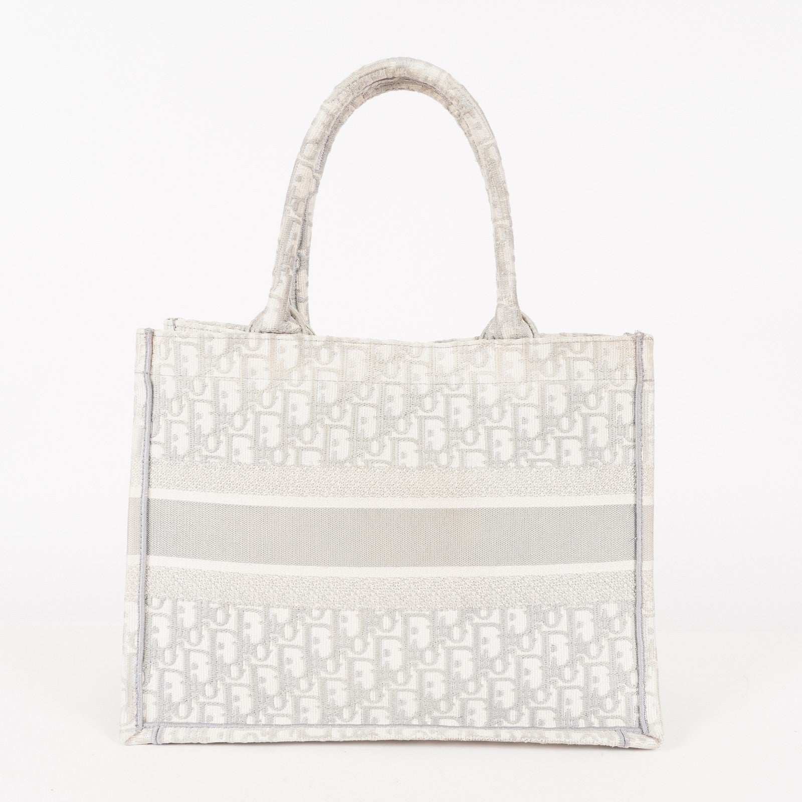 Christian Dior Book Tote Toile de Jouy Beige Gray Canvas Bag used 02E207260003