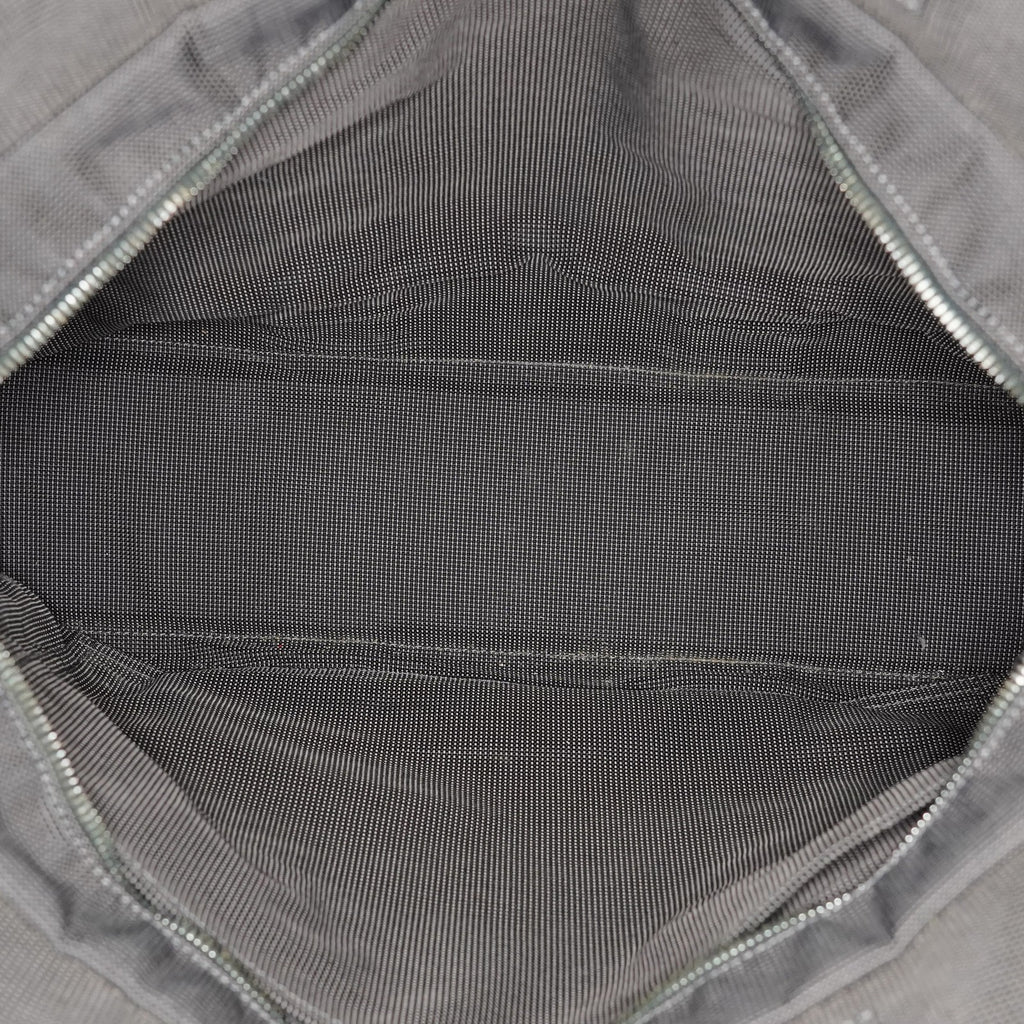 HERMES Herline MM Hand Tote Bag 100951M Nylon canvas Gray 05E461045016