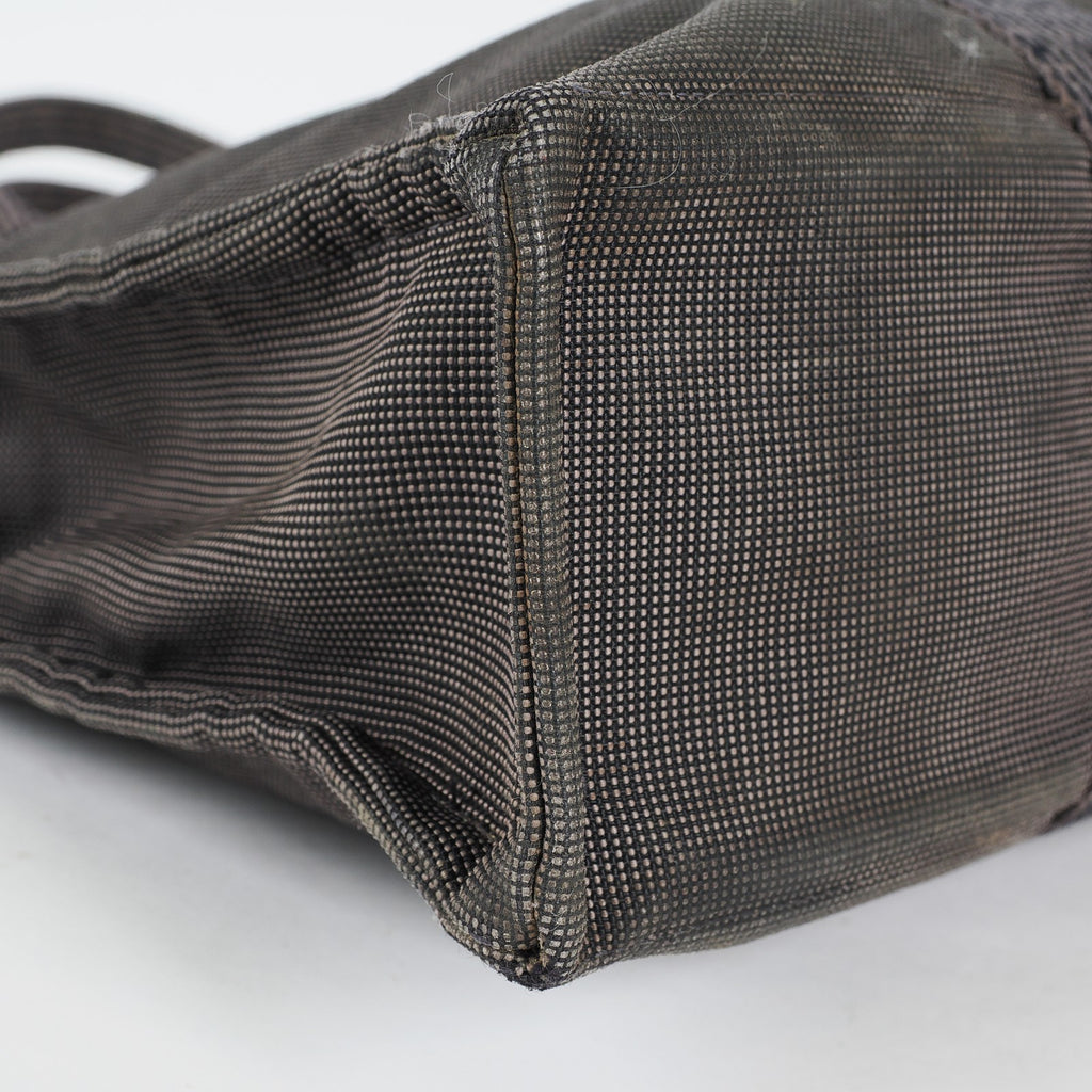 HERMES Herline MM Hand Tote Bag 100951M Nylon canvas Gray 04A20825007