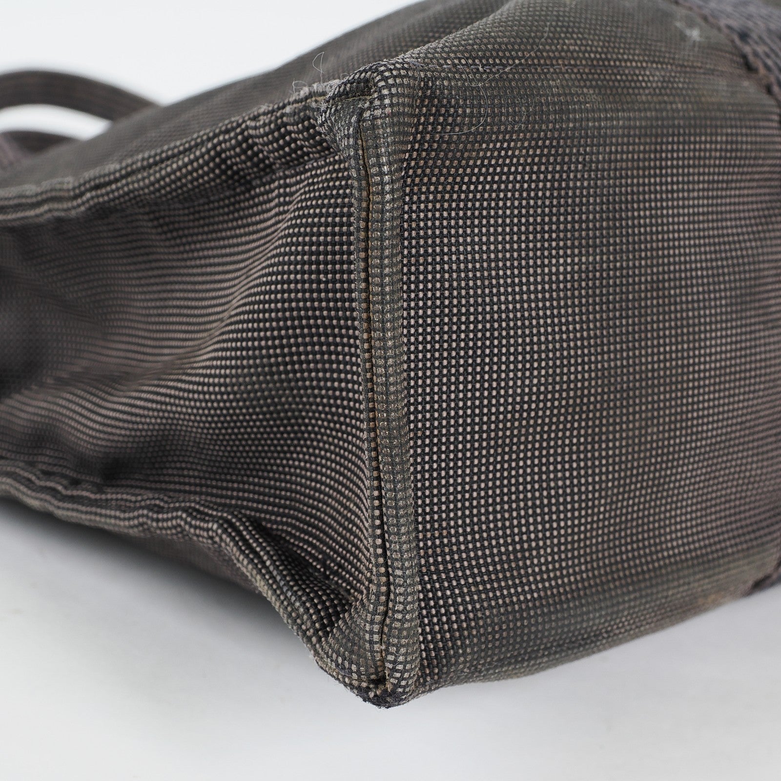 HERMES Herline MM Hand Tote Bag 100951M Nylon canvas Gray 04A20825007