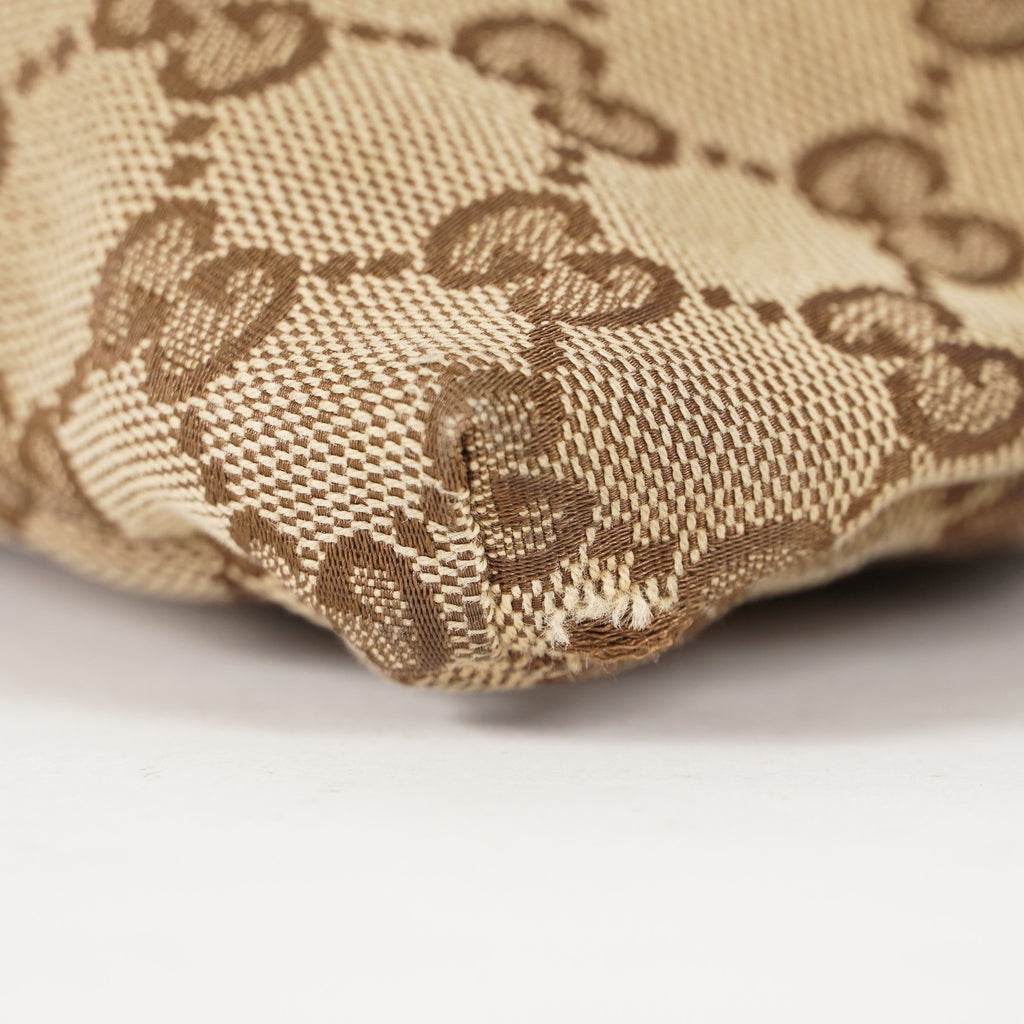 Auth GUCCI GG canvas Fanny Pack Bum Bag waist pouch sherry line 01E072970021