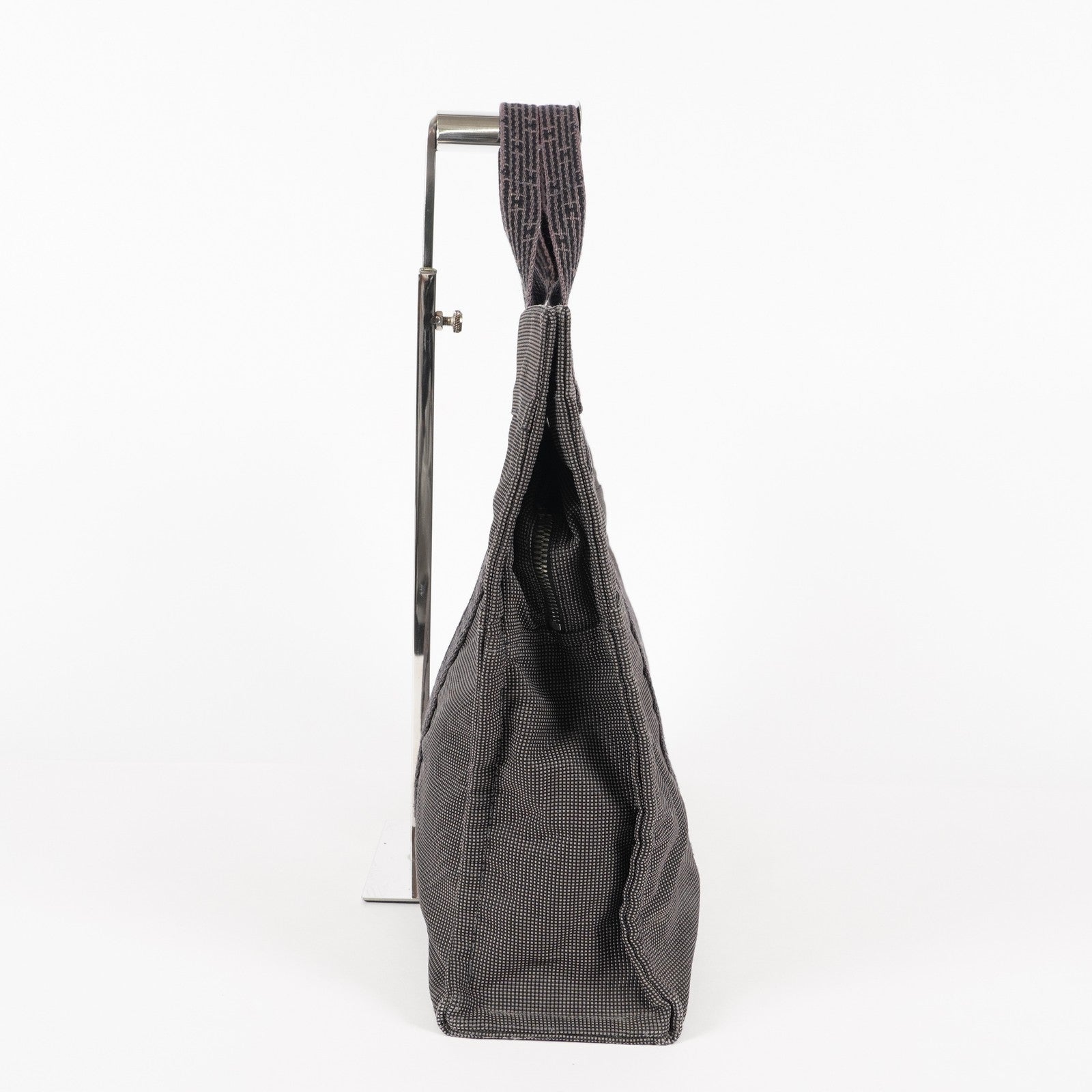 HERMES Herline MM Hand Tote Bag 100951M Nylon canvas Gray 05E461045016