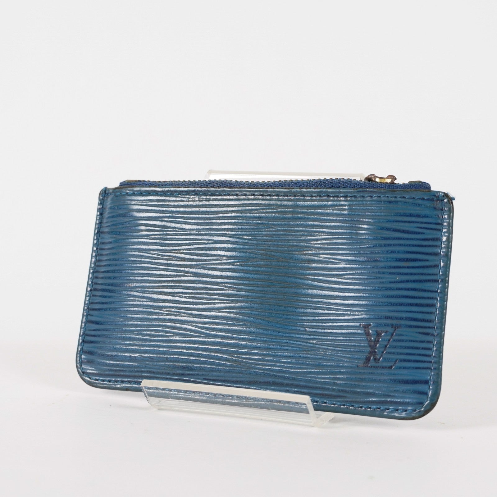 Louis Vuitton Epi De Poche Leather Pass Card Case Blue XY218