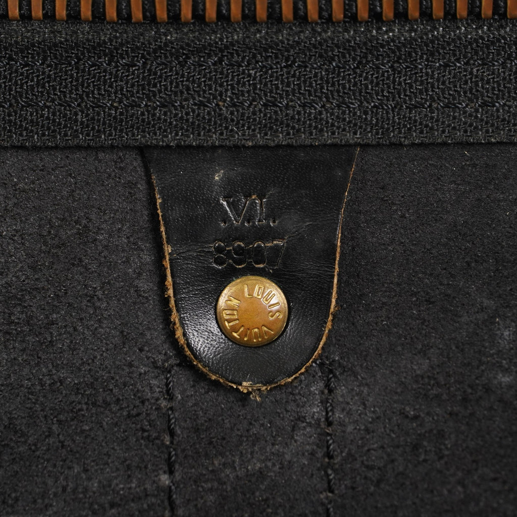 LOUIS VUITTON Epi Keepall 50 Boston Bag Black M42962 LV Auth 05E173960016