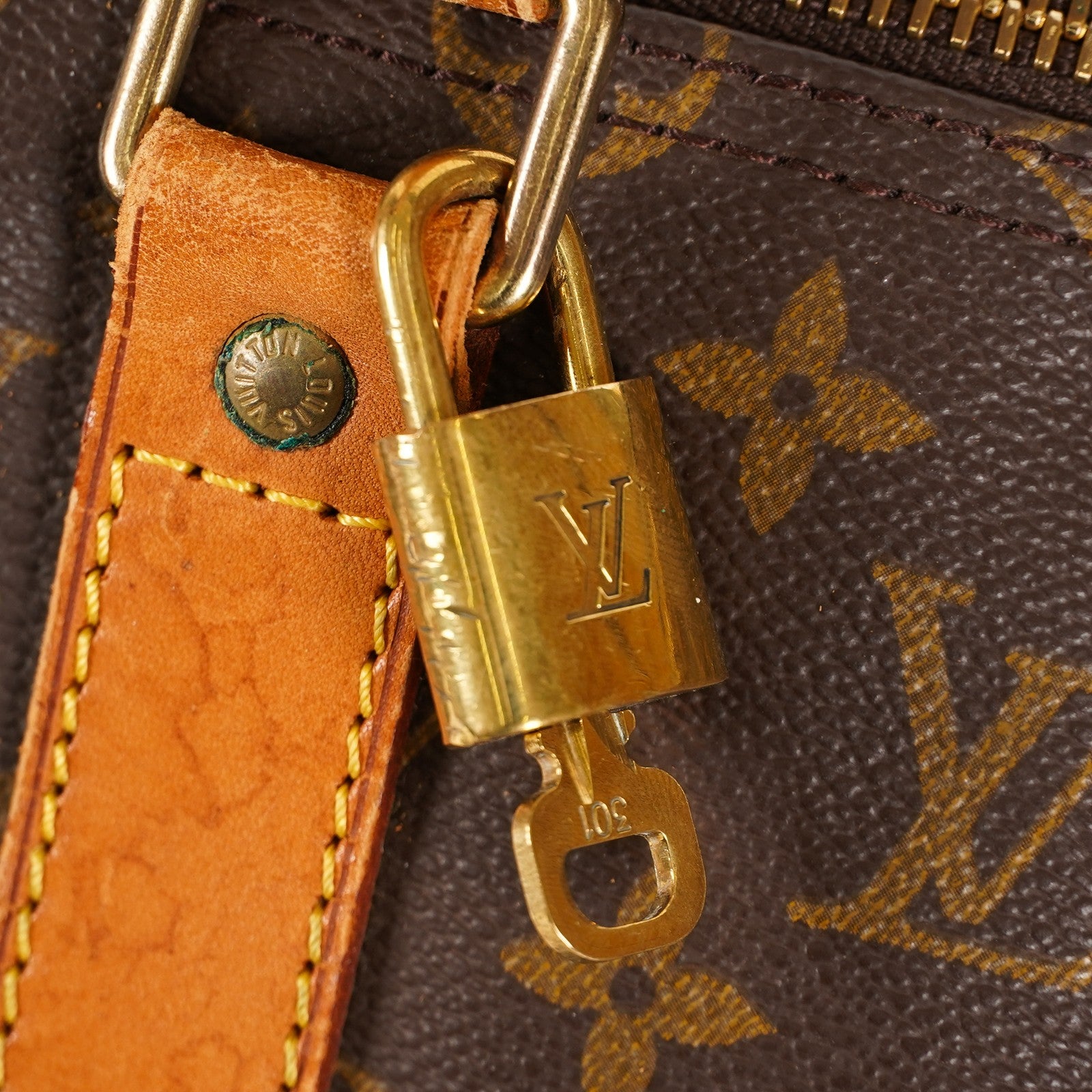 LOUIS VUITTON Keepall 50 Monogram Boston Bag Brown vintage M41426 03T125800006