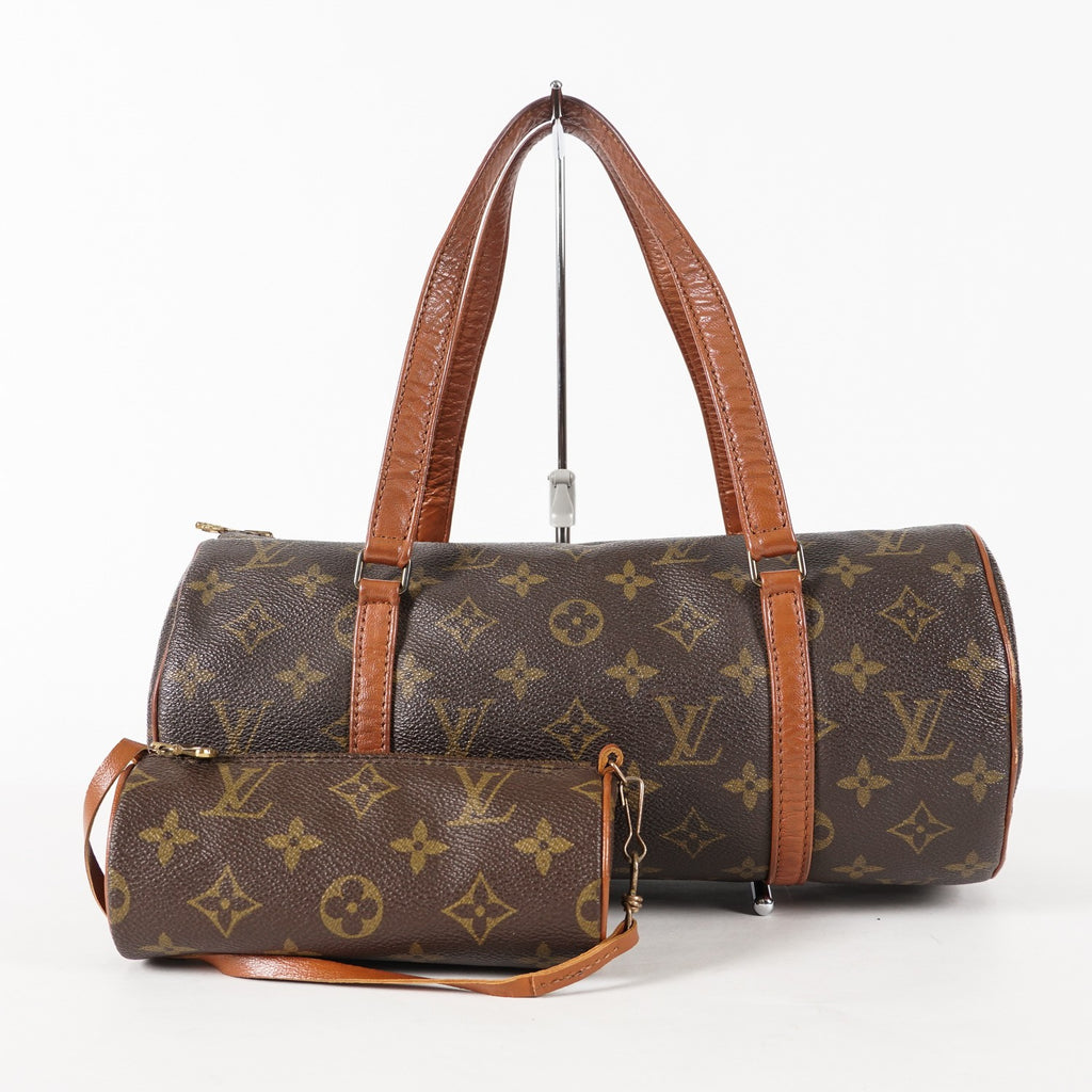 Auth LOUIS VUITTON Monogram Papillon 30 M51365 Handbag W/Pouch used 12E145500020