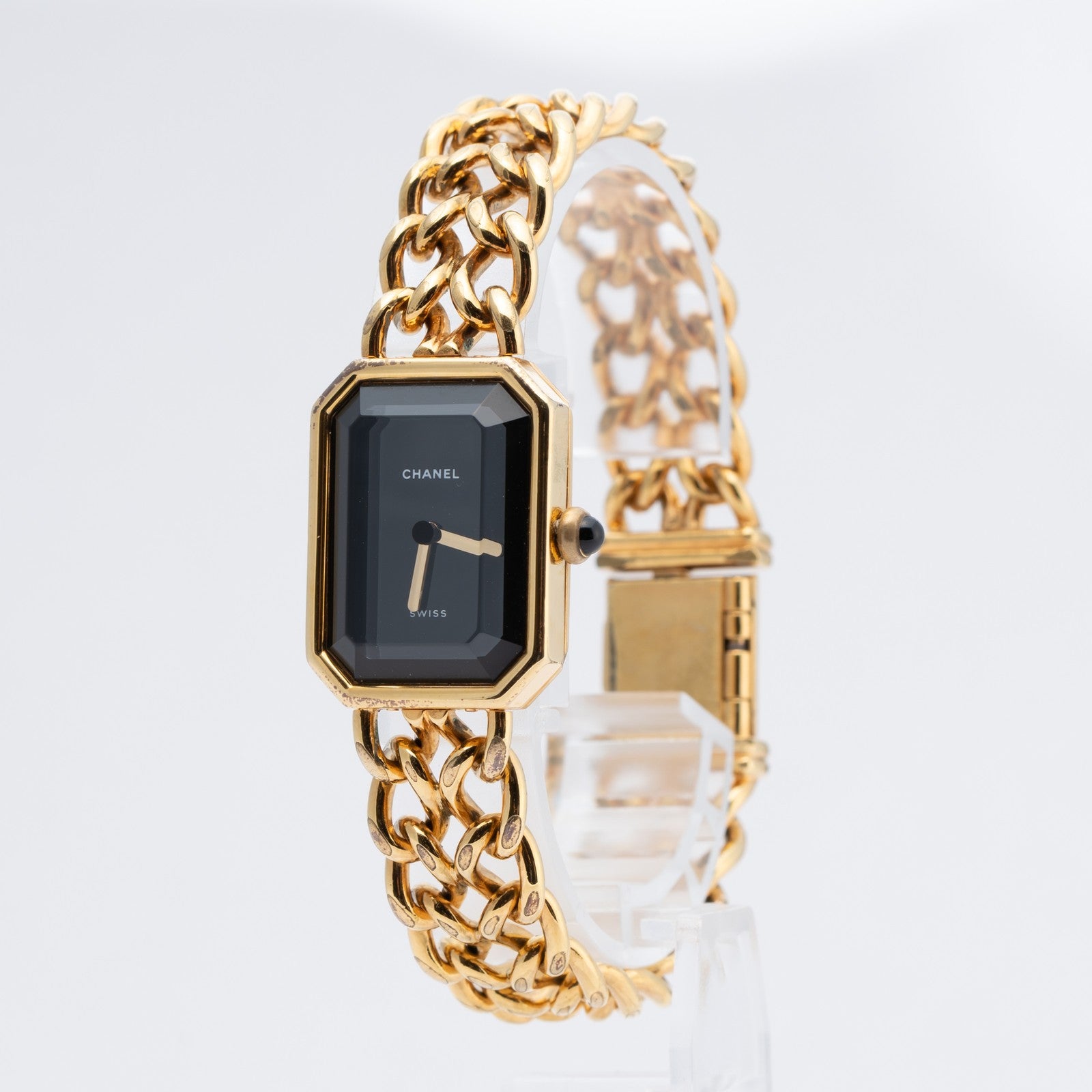 CHANEL Première Quartz Ladies Watch Gold × Black Chain Black 04E019020007