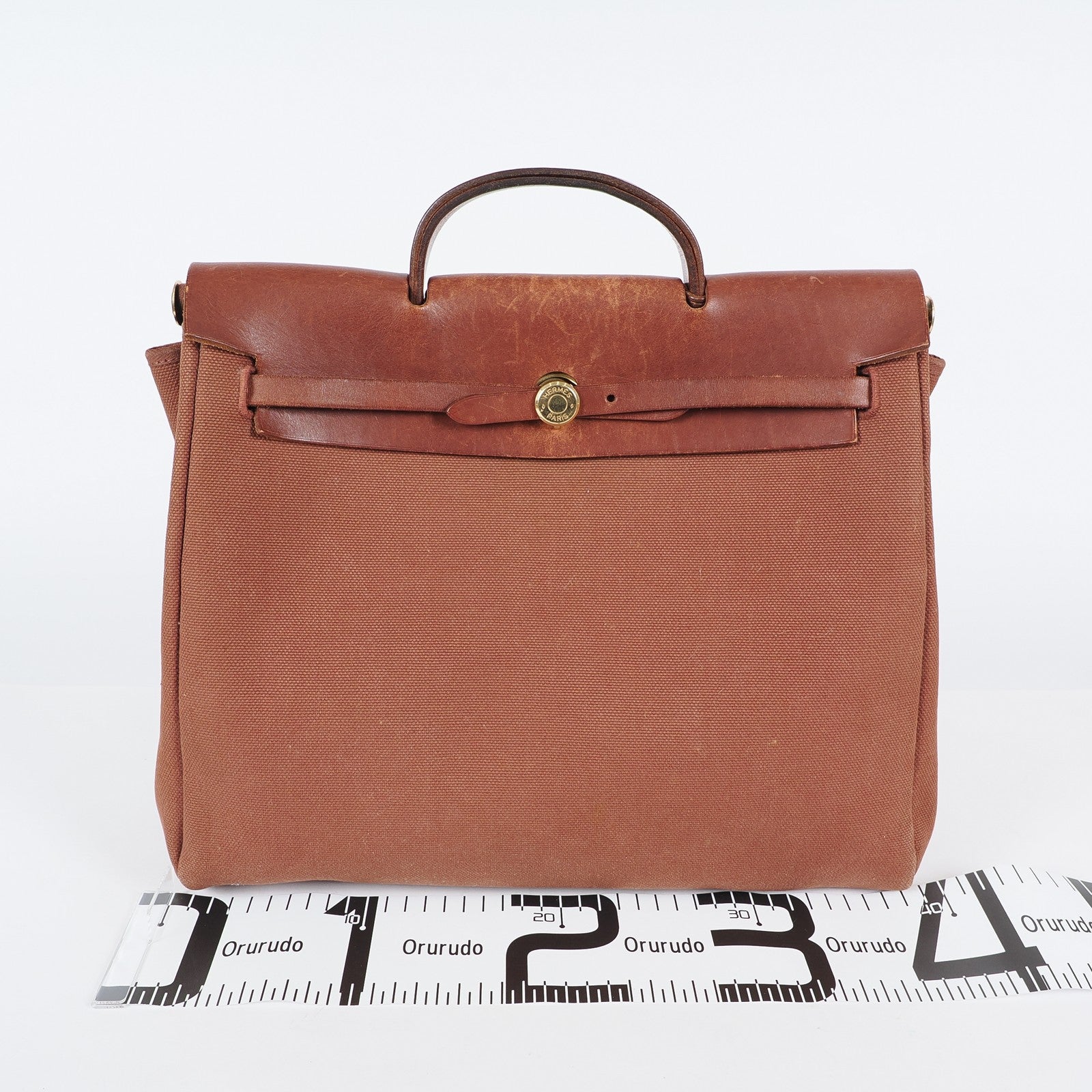 Hermes Herbag 39 Canvas Leather Handbag 04A114400006