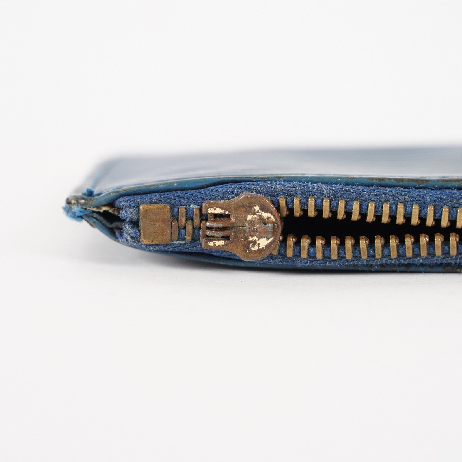 Louis Vuitton Epi De Poche Leather Pass Card Case Blue XY218