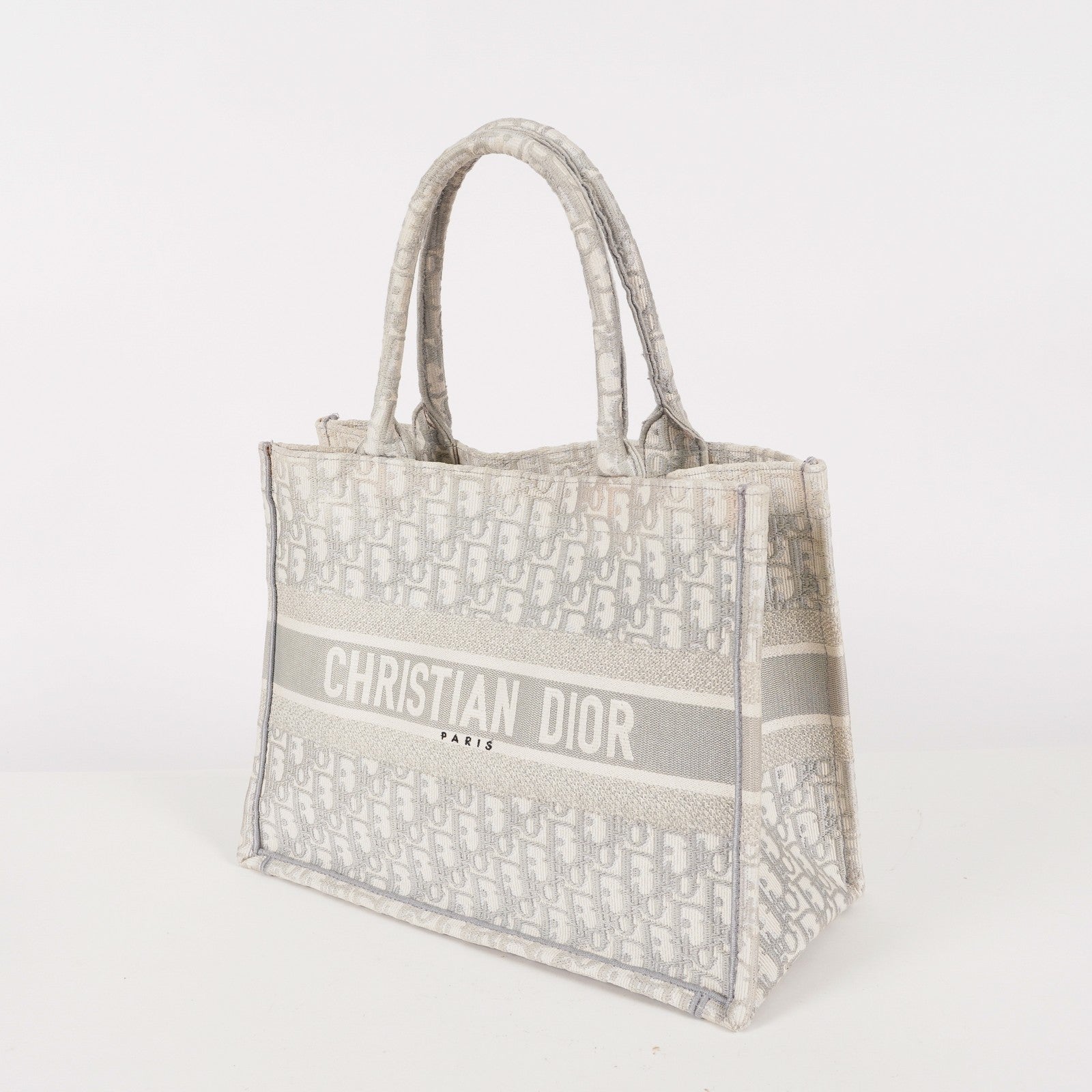 Christian Dior Book Tote Toile de Jouy Beige Gray Canvas Bag used 02E207260003