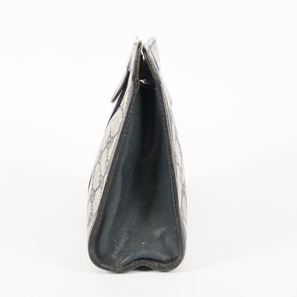 VINTAGE GUCCI Clutch Bag GG Sherry Line Navy 05M02846425