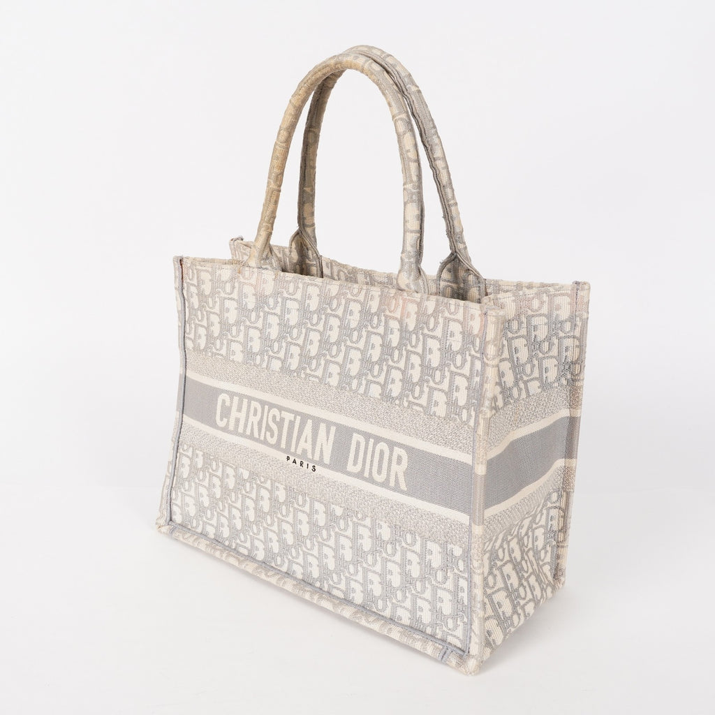 Christian Dior Book Tote Toile de Jouy Beige Gray Canvas Bag 02E207260003