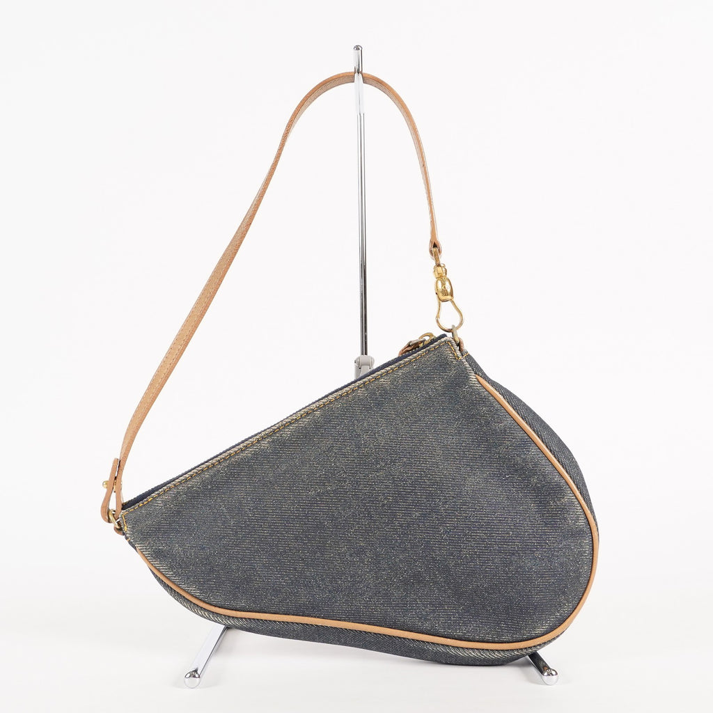 Christian Dior Trotter Blue Denim Mini Saddle Bag 02A115548405